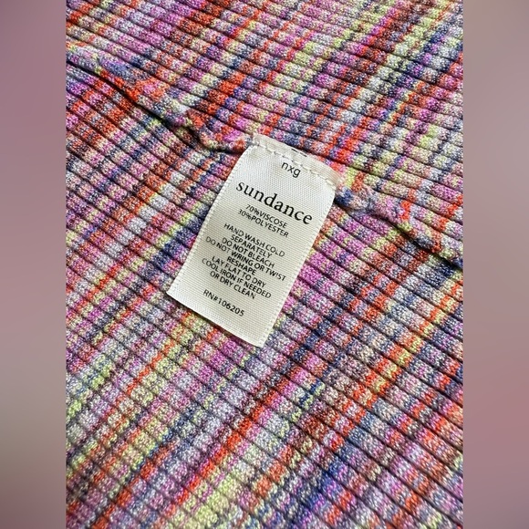 SUNDANCE  Multicolor V-Neck long sleeve wrap sweater size L - Picture 11 of 13